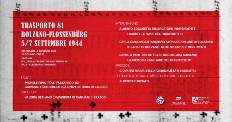 Giorno della memoria: i sardi e le tappe del trasporto 81, domani conferenza a Cagliari