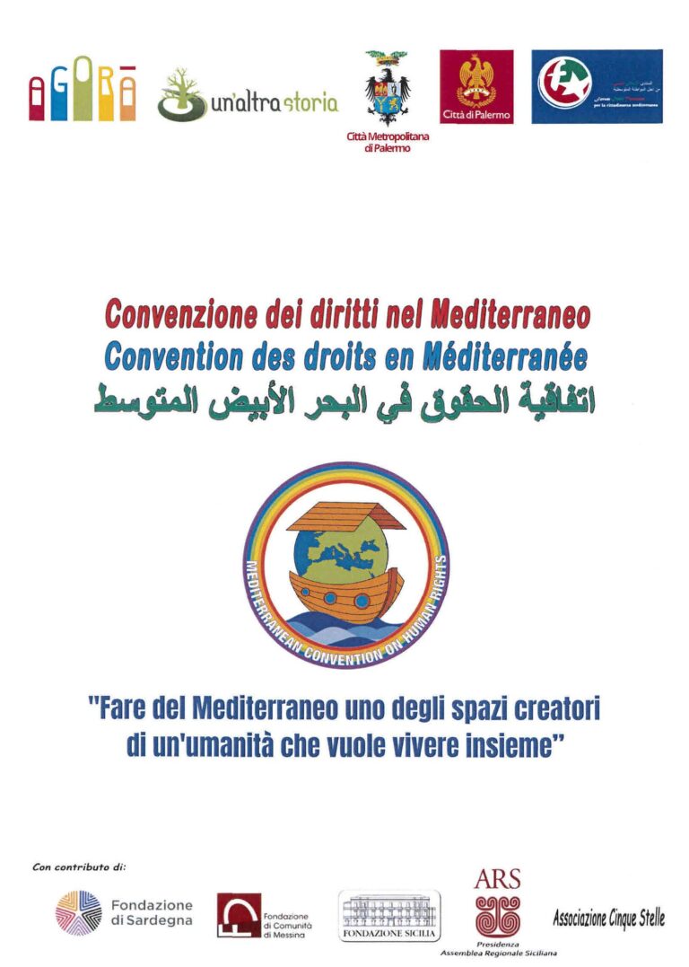 “Convenzione dei diritti nel Mediterraneo”: il 19 marzo la firma del documento