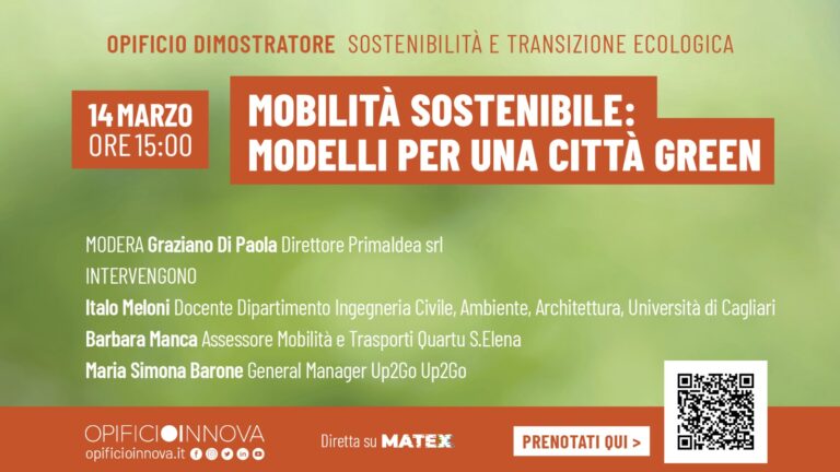 Verso una Sardegna più verde: oggi, alle ore 15:00 – Webinar dedicato a “Mobilità sostenibile: modelli per una città green”