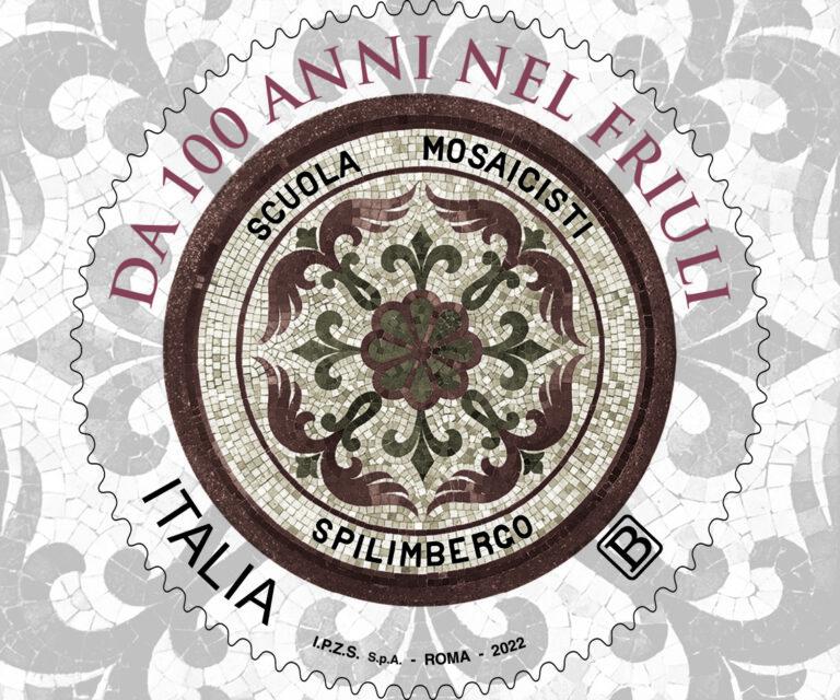 Un francobollo per celebrare i cento anni della Scuola Mosaicisti del Friuli