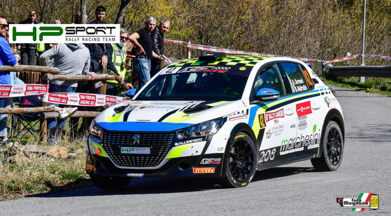Bene HP SPORT e Armeni al debutto al Sanremo con la Peugeot 208 Rally4