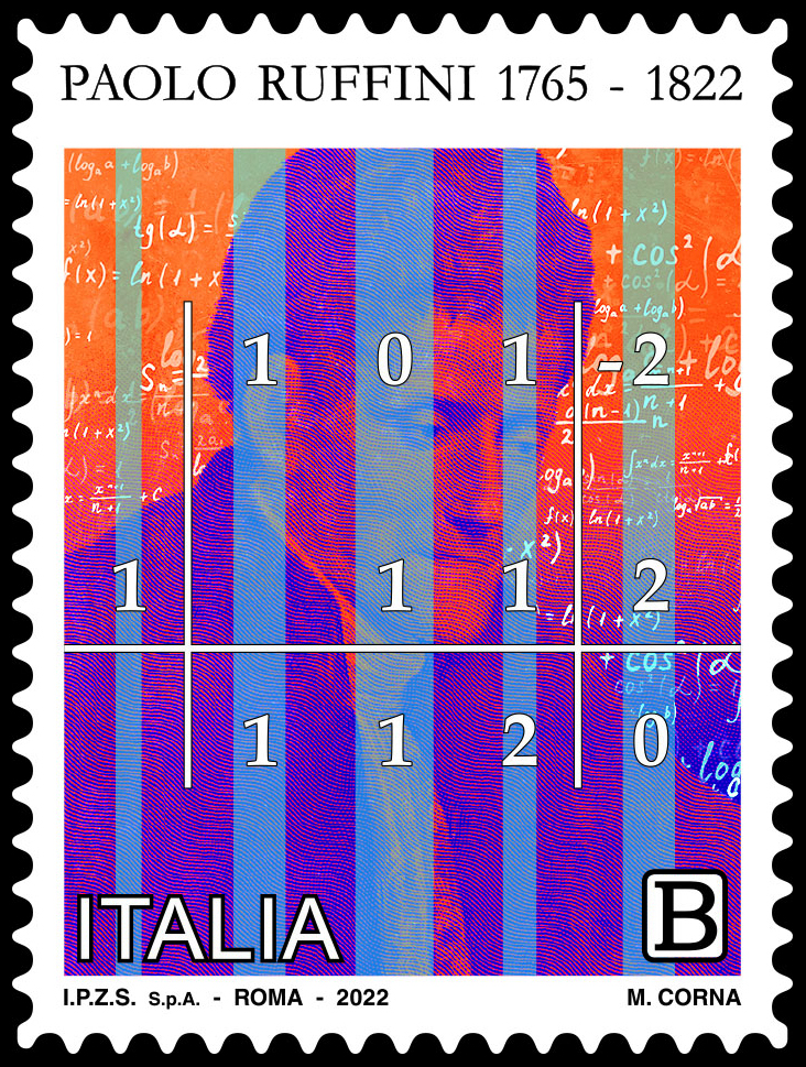 Un francobollo commemorativo di Paolo Ruffini, nel bicentenario della scomparsa