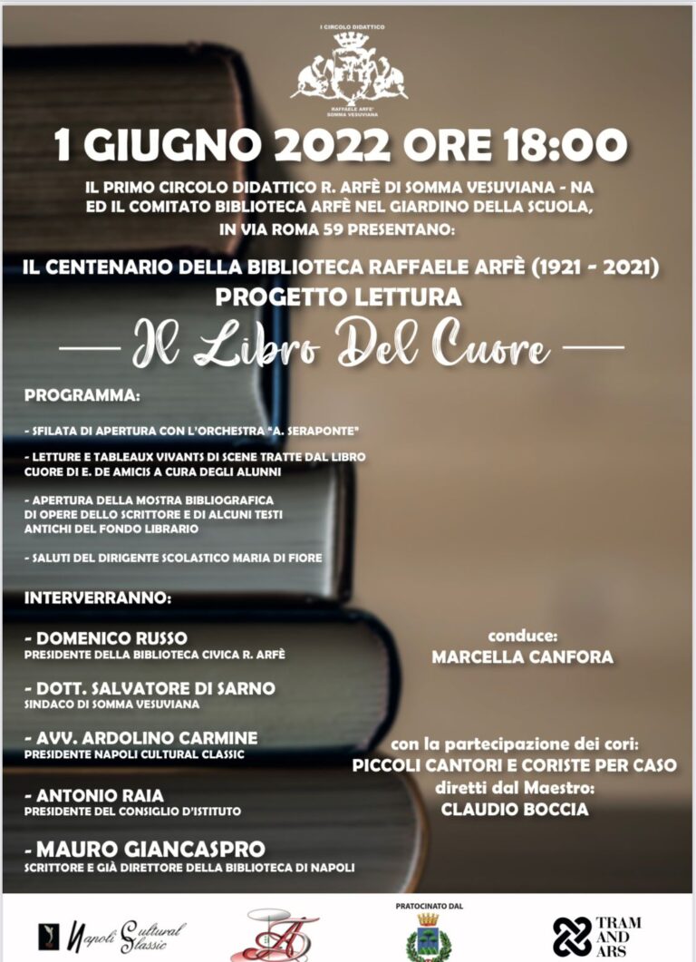 Progetto Lettura: a Somma celebrazioni per il Centenario dell’istituzione della Biblioteca Arfè