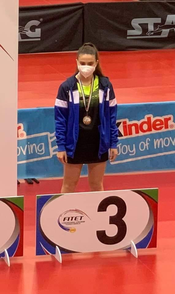 Tennistavolo Sassari: due bronzi per Laura Pinna ai campionati nazionali Under 13
