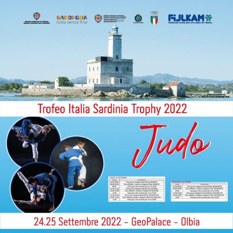 Trofeo Italia Sardinia Trophy 2022: il judo è protagonista a Olbia nel fine settimana