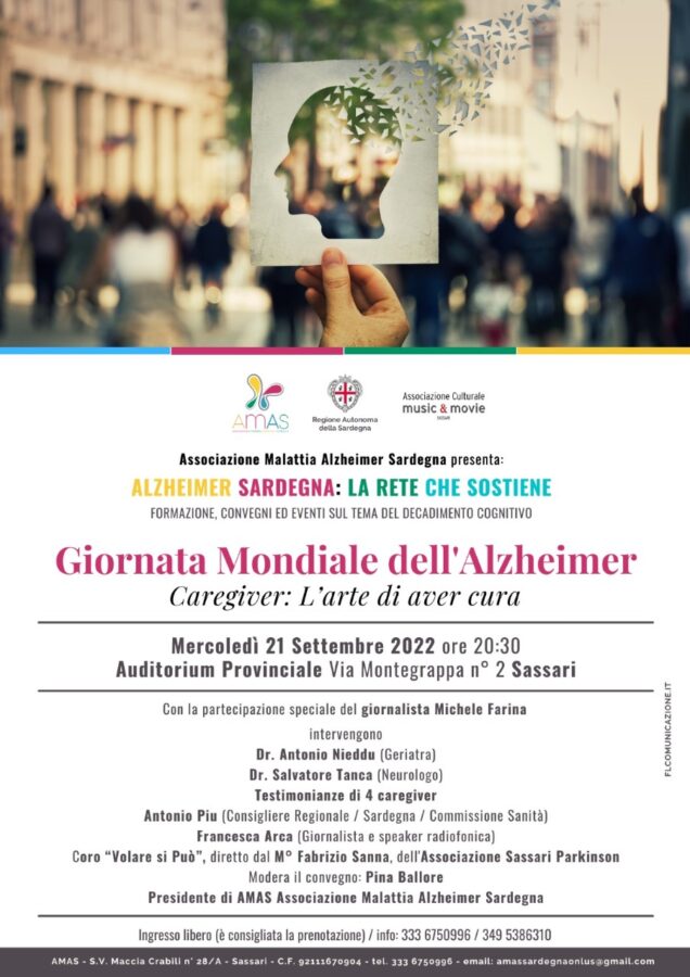 “Giornata mondiale dell’Alzheimer” dedicata ai “caregiver” a Sassari
