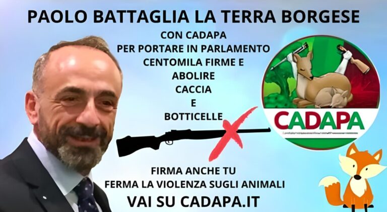 Paolo Battaglia La Terra Borgese col Cadapa contro la caccia