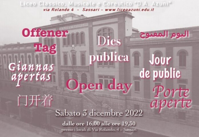 “Open Day” e altre iniziative  di orientamento al Liceo Azuni di Sassari