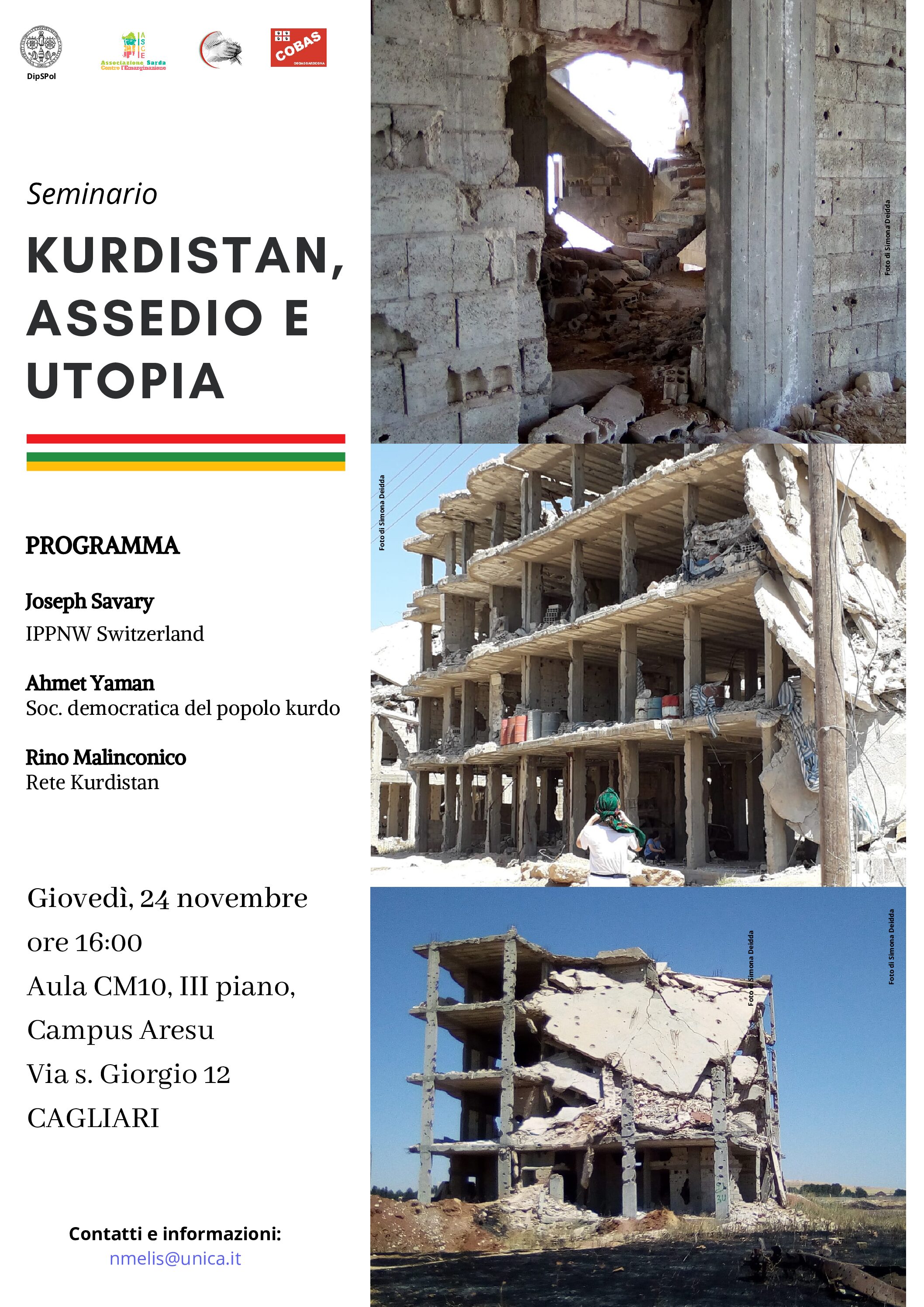 Kurdistan, assedio e utopia, incontro a Cagliari