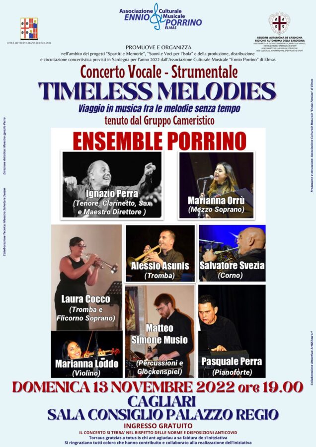 “Timeless Memories” dell’Ensemble Porrino al Palazzo Regio di Cagliari
