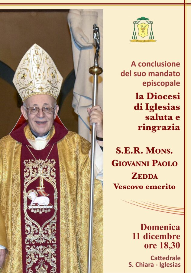 Diocesi Iglesias saluta Mons. Giovanni Paolo Zedda 