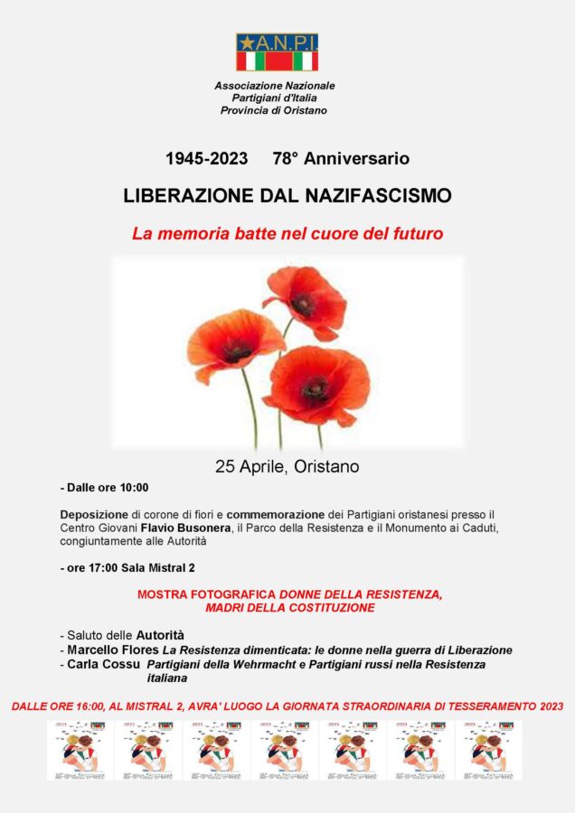 A Oristano il 25 aprile, Festa della Liberazione, si celebrerà in tre luoghi simbolo