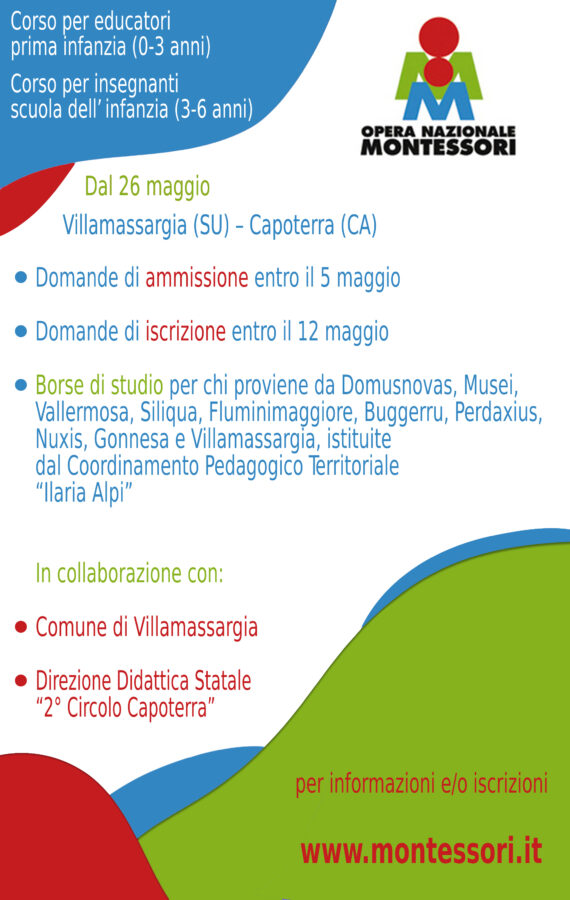 Riparte in Sardegna la formazione Montessori per educatori ed insegnanti