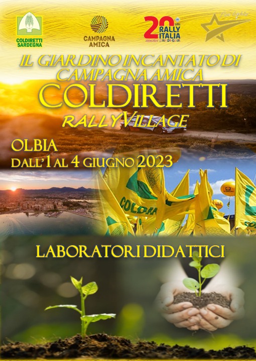 Coldiretti Sardegna: dal 1° al 4 giugno a Olbia apre ‘Coldiretti Rally Village’ per la tappa sarda del “Rally Italia-Sardegna”