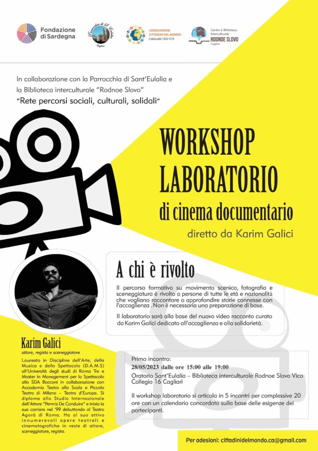 Cagliari, parte il Workshop di Cinema Documentario di Cittadini del Mondo