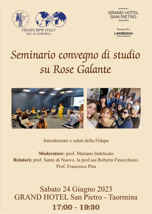 Seminario convegno di studio su Rose Galante