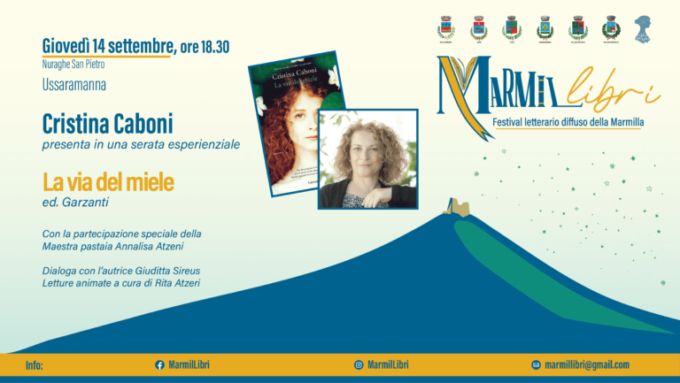 Domani, giovedì 14 settembre, Cristina Caboni presenterà il romanzo “La via del miele” al festival letterario diffuso della Marmilla “MarmilLibri”