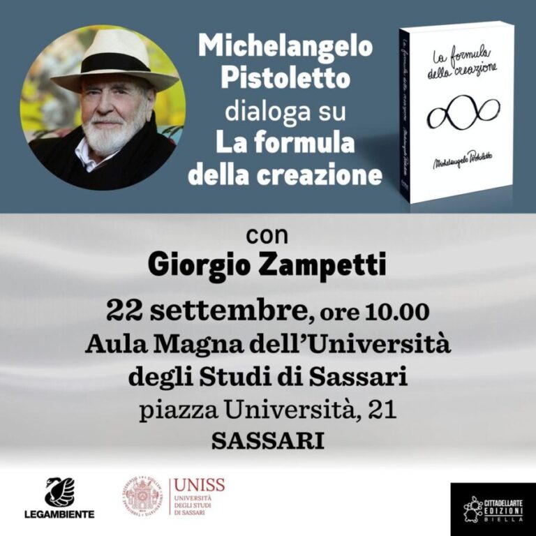 Michelangelo Pistoletto dialoga sul suo libro “La formula della creazione”